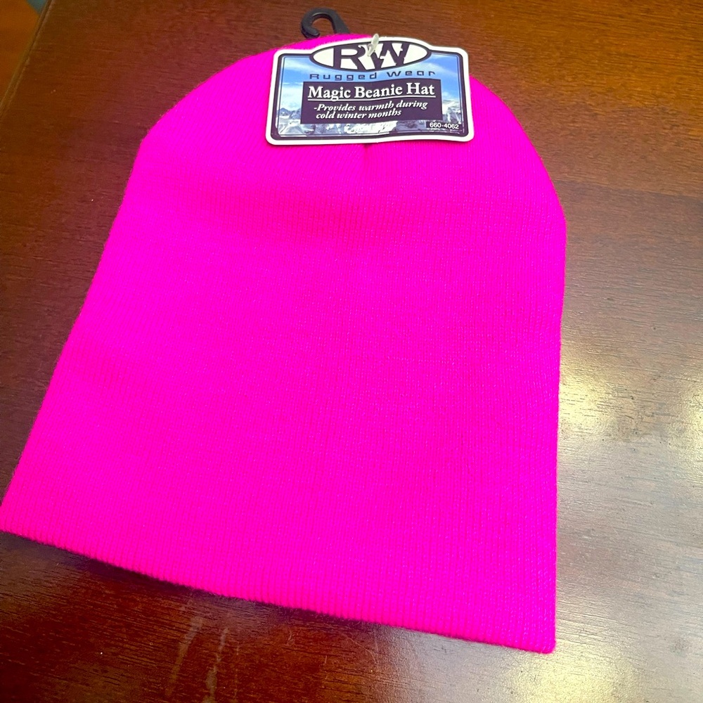 Little Girls Rugged Wear Hot Pink Winter Hat - One Size